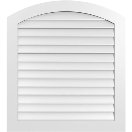 Ekena Millwork Arch Top Surface Mount PVC Gable Vent: Functional, w/ 3-1/2"W x 1"P Standard Frame, 38"W x 42"H GVPAR38X4201SF